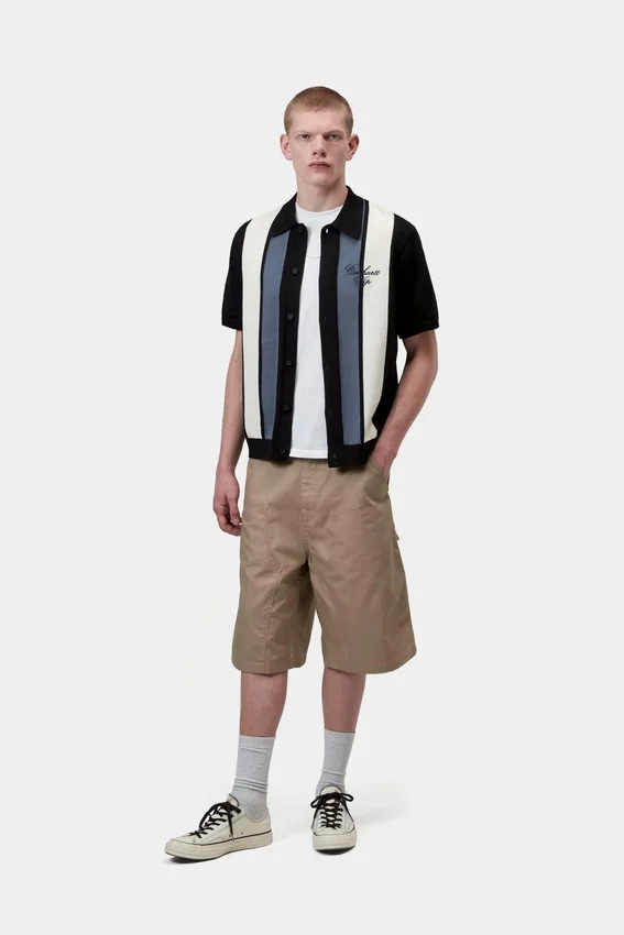 Camicia a maniche corte in maglia a righe Mello Camicia a maniche corte in maglia a righe Mello
