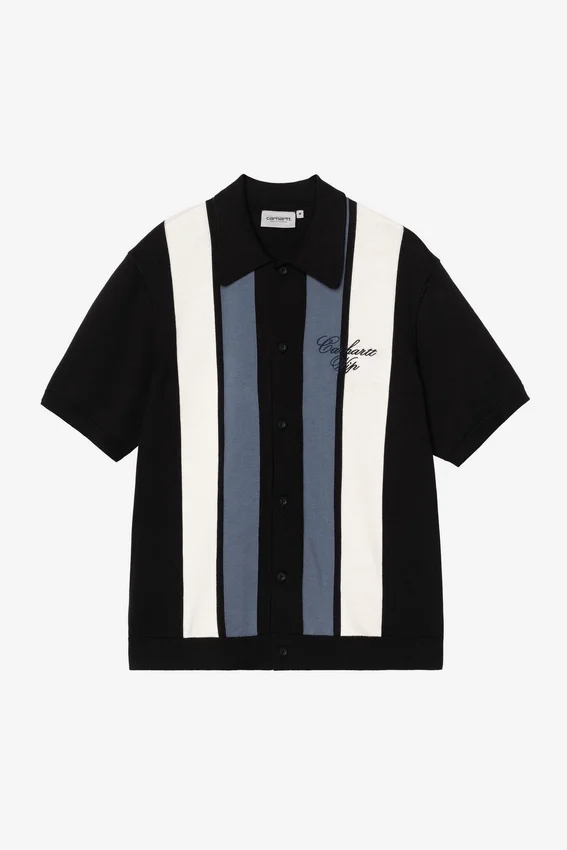 Camicia a maniche corte in maglia a righe Mello Camicia a maniche corte in maglia a righe Mello