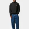 Felpa con mezza zip e scritta in stile American Script Felpa con mezza zip e scritta in stile American Script