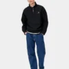 Felpa con mezza zip e scritta in stile American Script Felpa con mezza zip e scritta in stile American Script