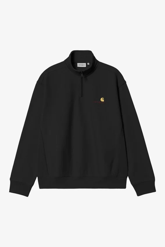 Felpa con mezza zip e scritta in stile American Script Felpa con mezza zip e scritta in stile American Script