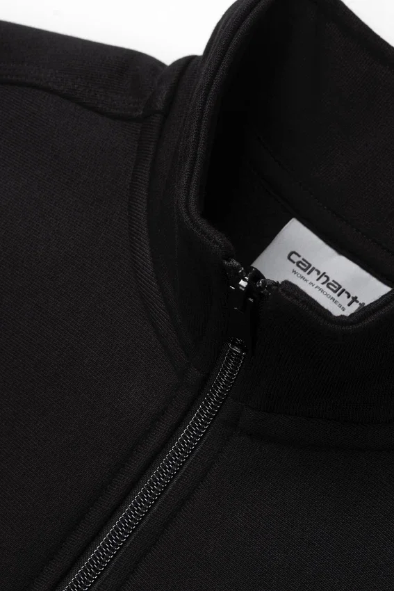 Felpa con mezza zip e scritta in stile American Script Felpa con mezza zip e scritta in stile American Script