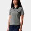 Polo a maniche corte Dion Stripe per donne in pantaloncini Polo a maniche corte Dion Stripe per donne in pantaloncini