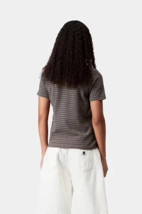 Polo a maniche corte Dion Stripe per donne in pantaloncini