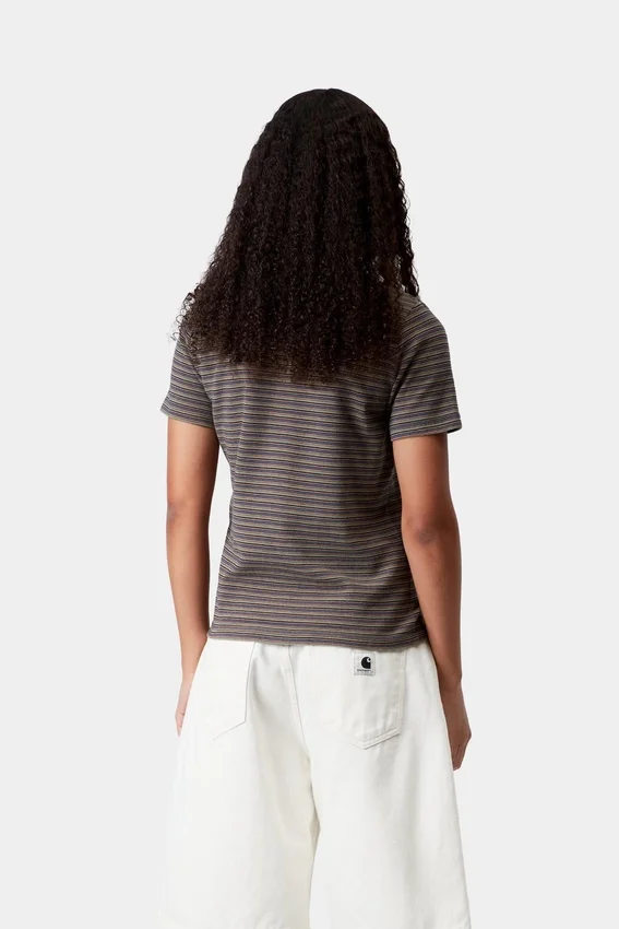 Polo a maniche corte Dion Stripe per donne in pantaloncini Polo a maniche corte Dion Stripe per donne in pantaloncini