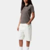 Polo a maniche corte Dion Stripe per donne in pantaloncini Polo a maniche corte Dion Stripe per donne in pantaloncini