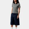 Polo a maniche corte Dion Stripe per donne in pantaloncini Polo a maniche corte Dion Stripe per donne in pantaloncini