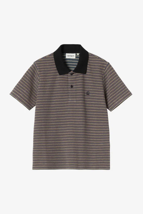 Polo a maniche corte Dion Stripe per donne in pantaloncini Polo a maniche corte Dion Stripe per donne in pantaloncini