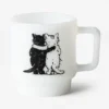 Tazza in vetro con gatti che si abbracciano Tazza in vetro con gatti che si abbracciano