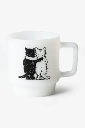Tazza in vetro con gatti che si abbracciano Tazza in vetro con gatti che si abbracciano